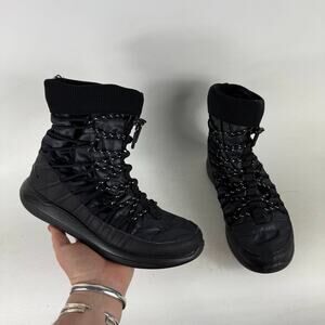 Nike Roshe 2 High Boots Womens 7.5 Black Leather Lace-Up Round Toe Ankle Outdoor
